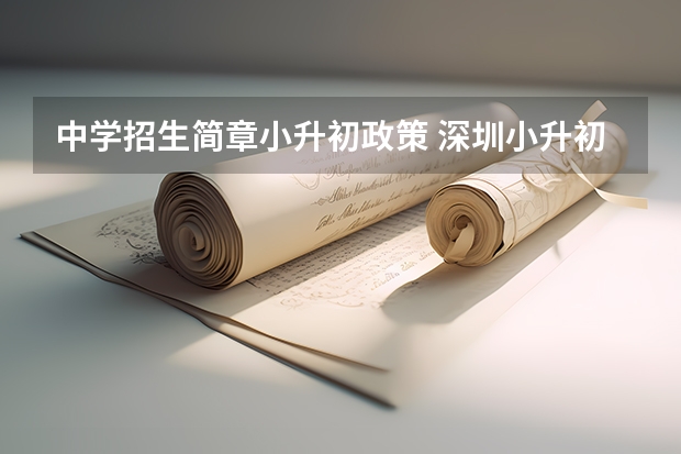 中学招生简章小升初政策 深圳小升初最新政策
