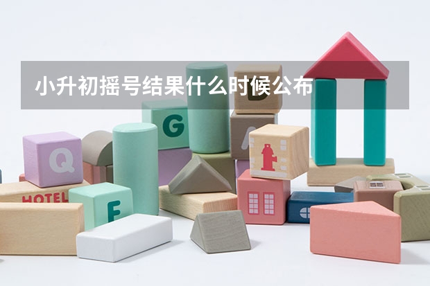 小升初摇号结果什么时候公布